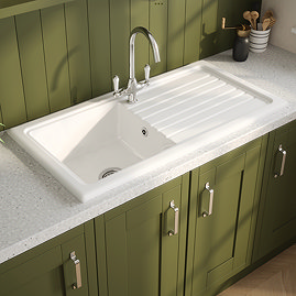 Reginox White Ceramic 1.0 Bowl Kitchen Sink