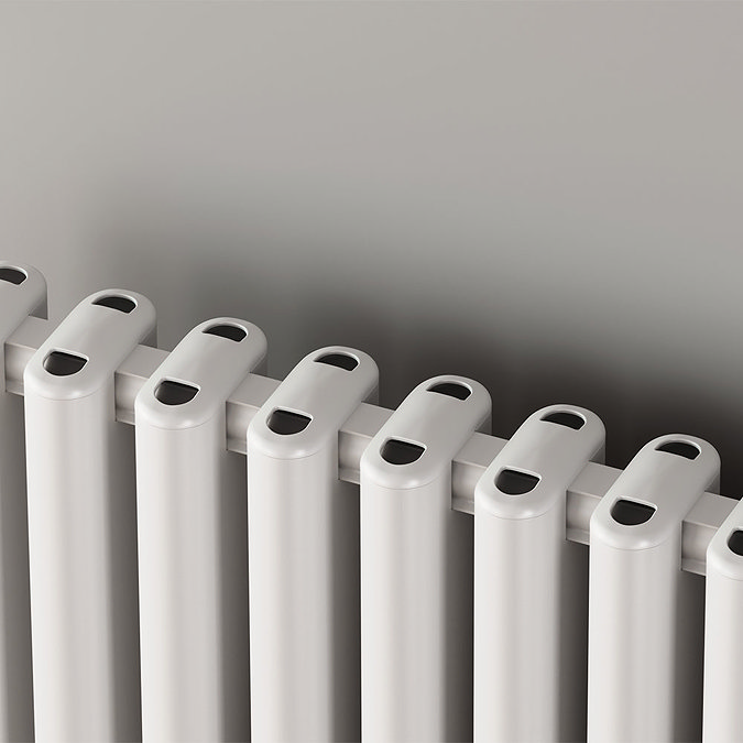 Reina Alco Horizontal Aluminium Radiator (600mm High) - White Profile Large Image