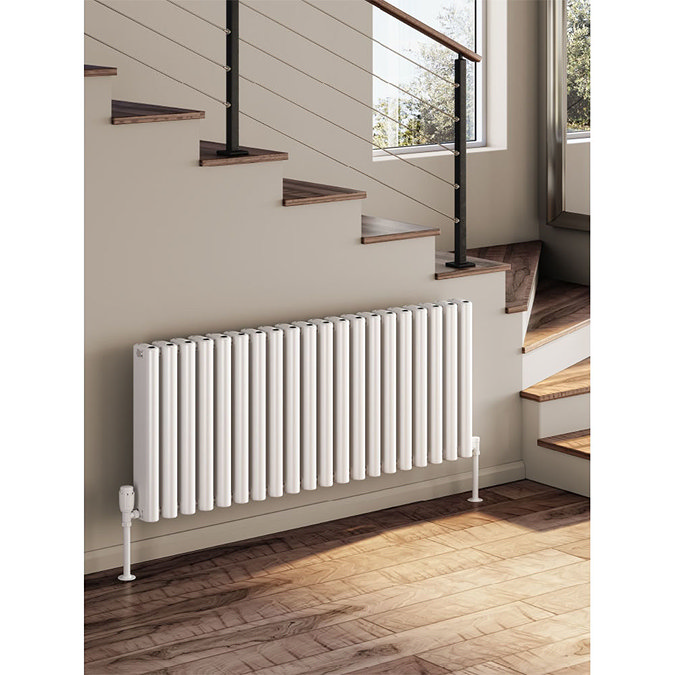 Reina Alco Horizontal Aluminium Radiator (600mm High) - White Large Image