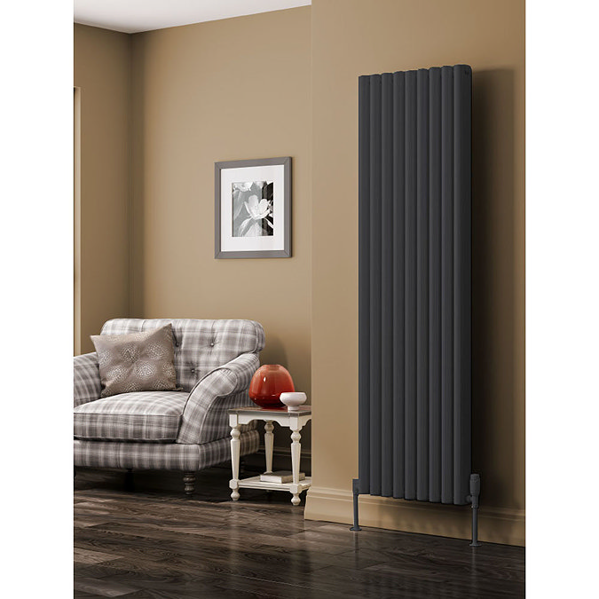 Reina Alco Vertical Aluminium Radiator (1800mm High) - Anthracite Large Image