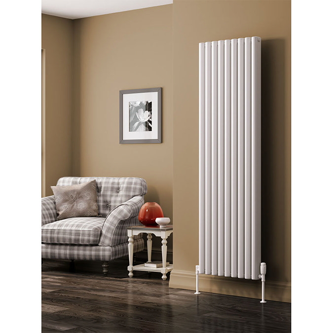 Reina Alco Vertical Aluminium Radiator (1800mm High) - White Large Image