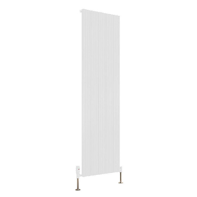 Reina Andes Vertical Single Panel Aluminium Radiator - White Large Image