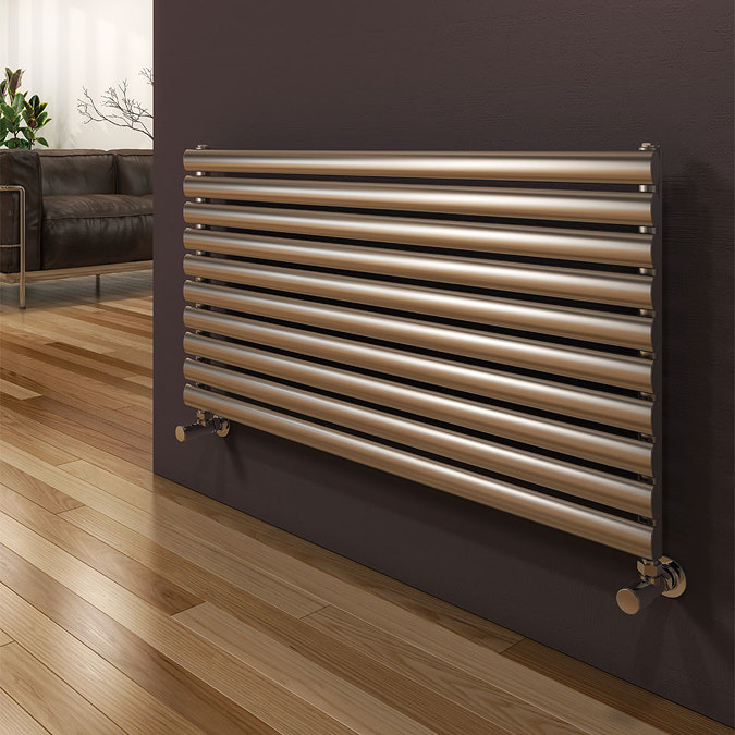 Reina Artena Single Panel Stainless Steel Radiator - Satin Large Image