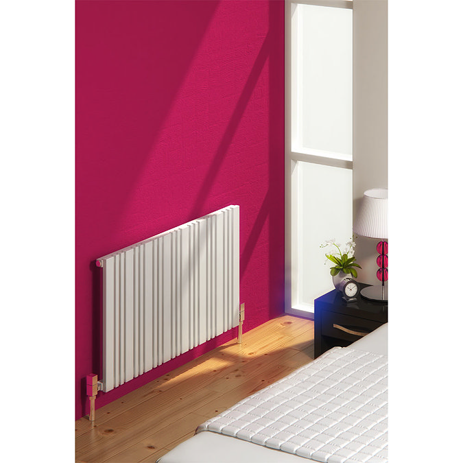 Reina Bonera Horizontal Steel Designer Radiator - White Profile Large Image