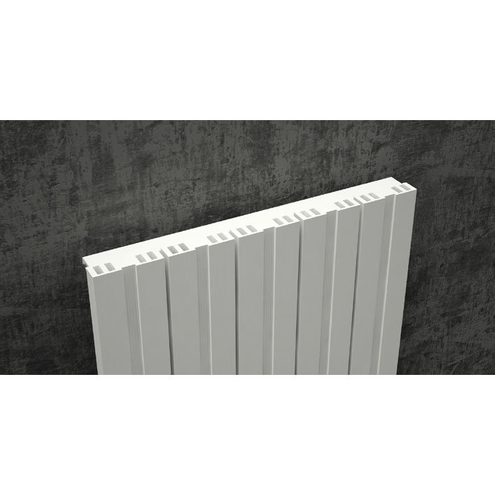 Reina Bova Vertical Single Panel Aluminium Radiator - Polished Feature Large Image