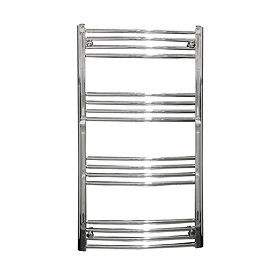 Reina Capo H1000 x W400mm Chrome Curved Electric Towel Rail Large Image