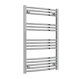Reina Capo H1000 x W600mm Chrome Curved Electric Towel Rail - ON/OFF Element