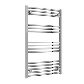Reina Capo H1000 x W600mm Chrome Curved Electric Towel Rail - ON/OFF Element