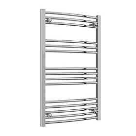 Reina Capo H1000 x W600mm Chrome Curved Electric Towel Rail - ON/OFF Element