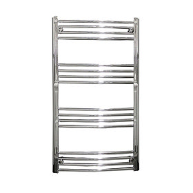 Reina Capo H1200 x W500mm Chrome Curved Electric Towel Rail Large Image