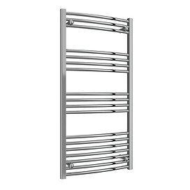 Reina Capo H1200 x W600mm Chrome Curved Electric Towel Rail - ON/OFF Element