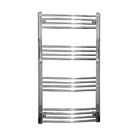 Reina Capo H1600 x W500mm Chrome Curved Electric Towel Rail Large Image