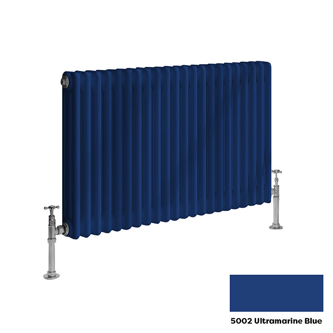 Reina Colona 2 Column Horizontal Radiator - 500 x 605mm - Ultramarine Blue Large Image