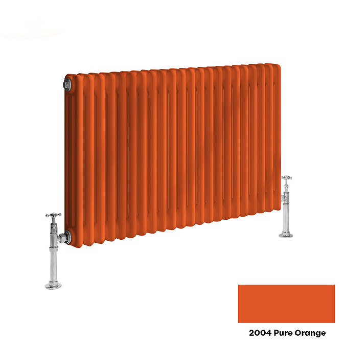 Reina Colona 2 Column Horizontal Radiator - 600 x 605mm - Pure Orange Large Image