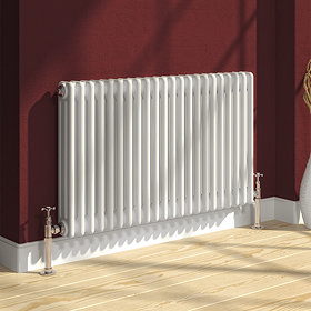 Reina Colona 2 Column Horizontal Radiator - White Large Image