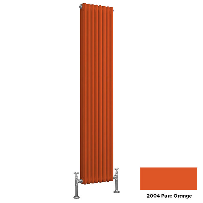 Reina Colona 3 Column Vertical Radiator - 1500 x 200mm - Pure Orange Large Image