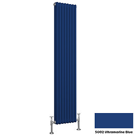 Reina Colona 3 Column Vertical Radiator - 1500 x 200mm - Ultramarine Blue Large Image