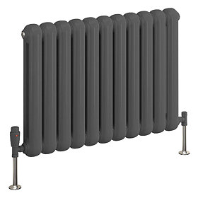 Reina Coneva Horizontal Steel Designer Radiator - Anthracite Large Image