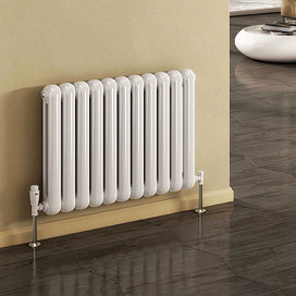 Reina Coneva Horizontal Steel Designer Radiator - White Large Image