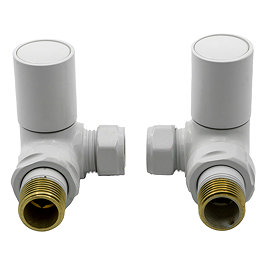 Reina Crova Corner Radiator Valves - White Large Image