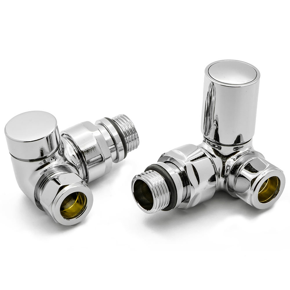 Reina Crova Corner Radiator Valves | Chrome | Victorian Plumbing