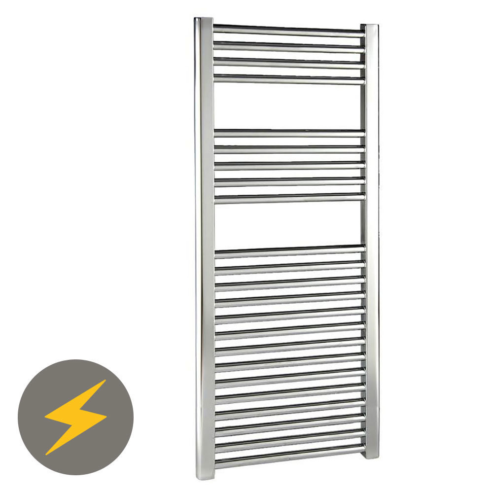Reina Diva Chrome Flat Electric Towel Rail H600 x W300mm Large Image