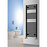 Reina Diva Curved Towel Rail - Black  Profile Large Image