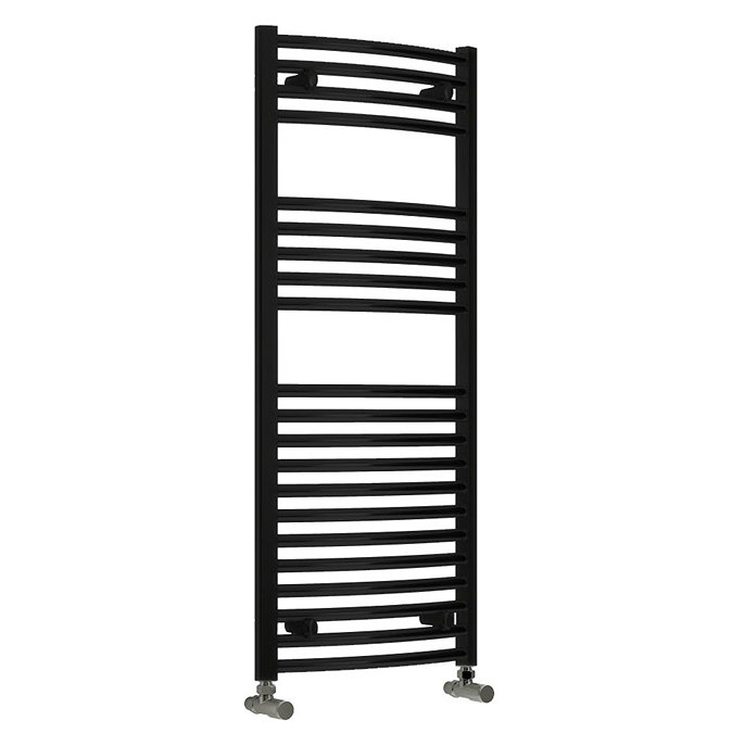 Reina Diva Curved Towel Rail - Black Large Image