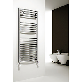 Reina Diva Curved Towel Rail - Chrome Large Image