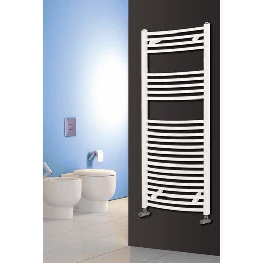 Reina Diva Curved Towel Rail - White Profile Large Image