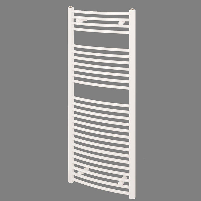 Reina Diva Curved Towel Rail - White Large Image