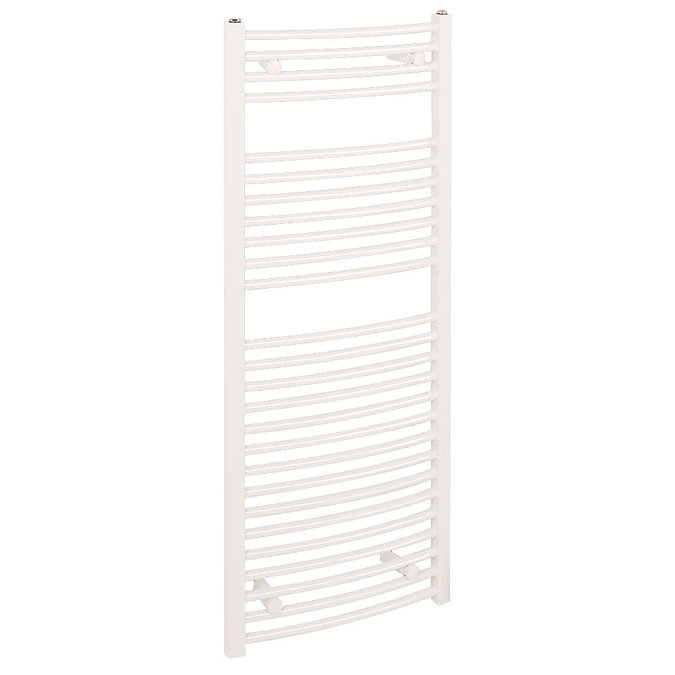 Reina Diva H1200 x W400mm White Curved Electric Towel Rail Large Image