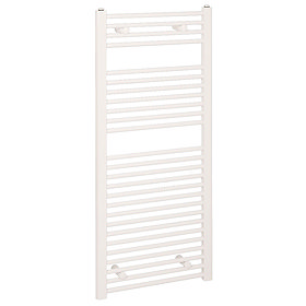 Reina Diva H1200 x W400mm White Flat Electric Towel Rail Large Image