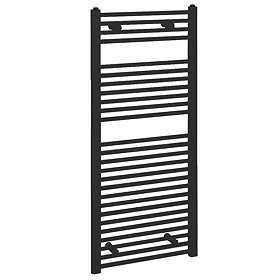 Reina Diva H1200 x W500mm Black Flat Electric Towel Rail Large Image