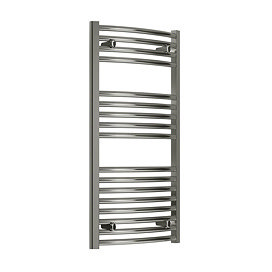 Reina Diva H1200 x W500mm Chrome Curved Electric Towel Rail Large Image