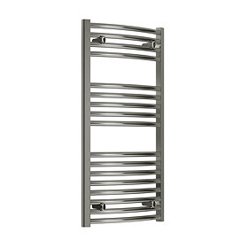 Reina Diva H1200 x W500mm Chrome Curved Electric Towel Rail Large Image