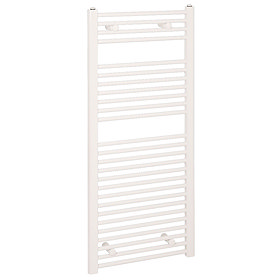 Reina Diva H1200 x W500mm White Flat Electric Towel Rail Large Image