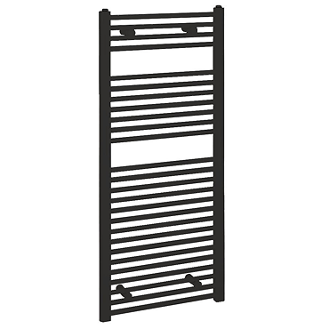 Reina Diva H1200 x W600mm Black Flat Electric Towel Rail  Profile Large Image