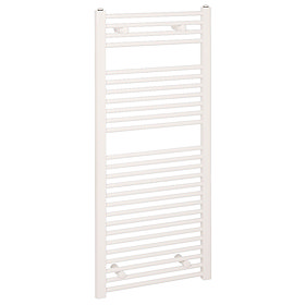 Reina Diva H1200 x W600mm White Flat Electric Towel Rail Large Image