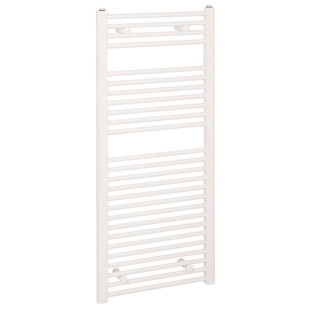 Reina Diva H1200 x W600mm White Flat Electric Towel Rail