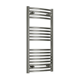 Reina Diva H1400 x W600mm Chrome Curved Electric Towel Rail Large Image