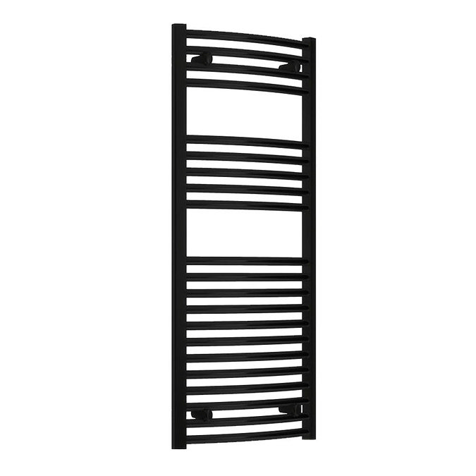 Reina Diva H800 x W500mm Black Curved Electric Towel Rail Large Image