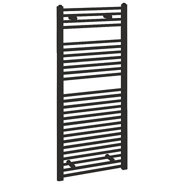 Reina Diva H800 x W500mm Black Flat Electric Towel Rail  Profile Large Image