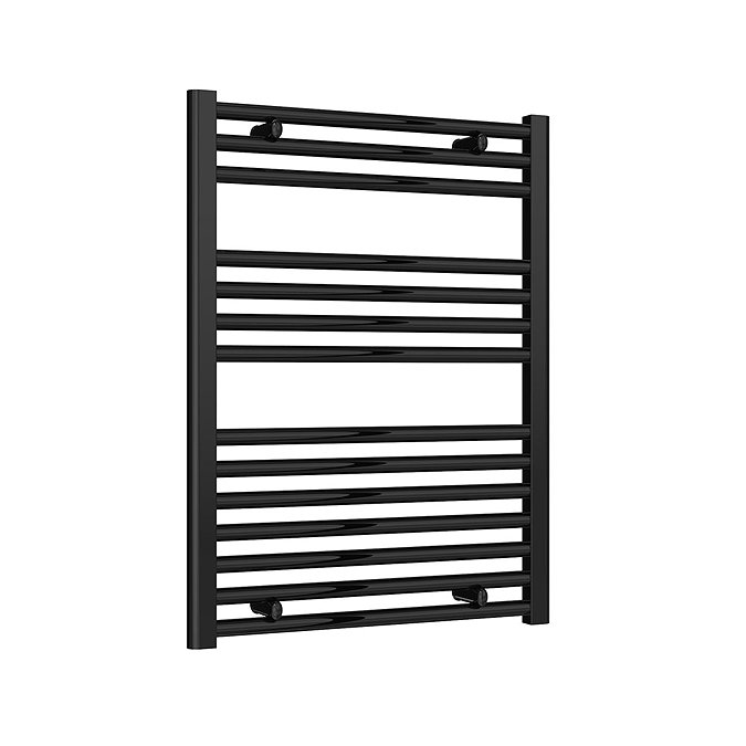 Reina Diva H800 x W600mm Black Flat Electric Towel Rail Large Image