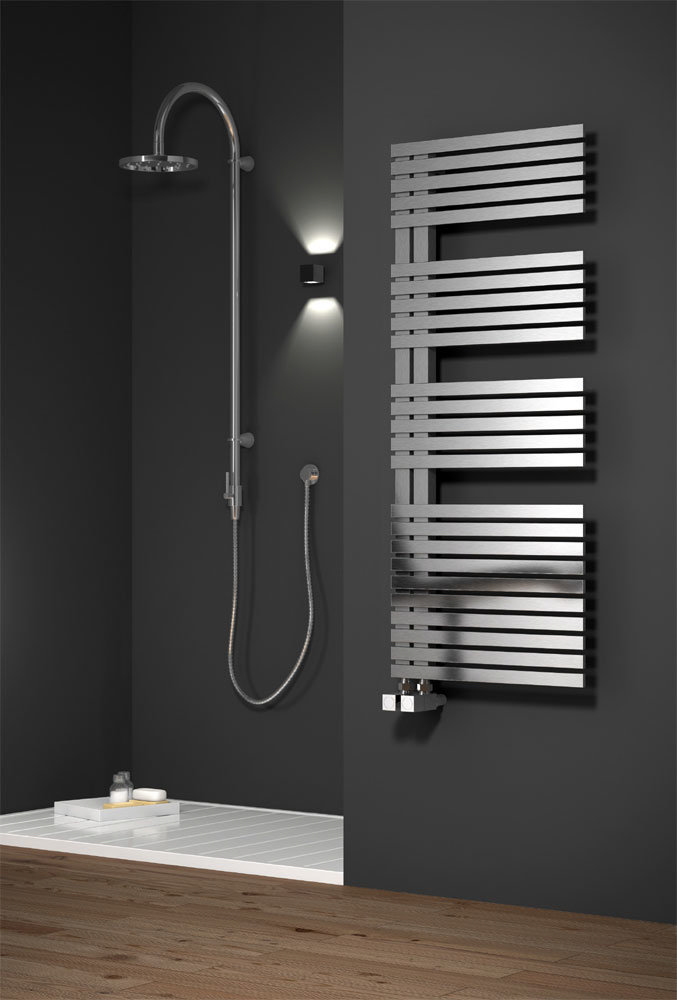 Reina Entice Stainless Steel Radiator - Satin Large Image