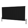 Reina Enzo Horizontal Aluminium Radiator - Black Large Image