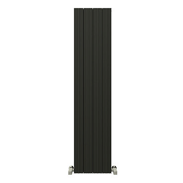 Reina Enzo Vertical Aluminium Radiator - Black Profile Large Image