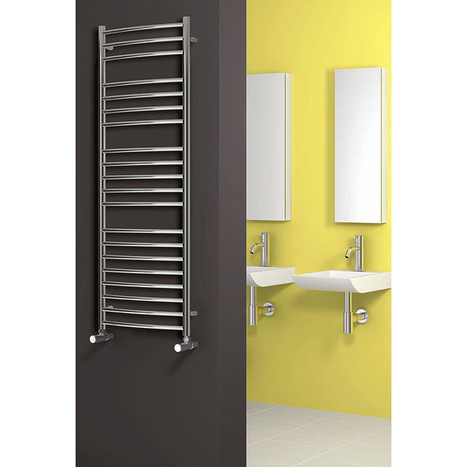 Reina Eos Curved Stainless Steel Radiator - Polished Profile Large Image