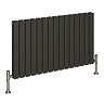 Reina Flat Horizontal Double Panel Designer Radiator - Anthracite Large Image