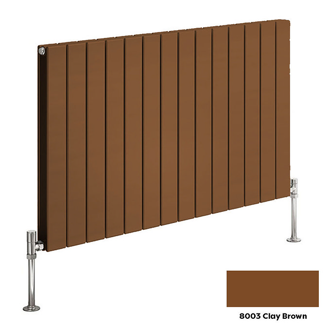 Reina Flat Horizontal Double Panel Designer Radiator - 600 x 440mm - Clay Brown Large Image